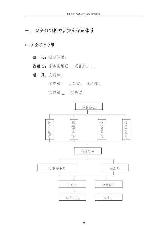 建設(shè)集團(tuán)公司項(xiàng)目施工安全管理體系，完整版（建筑工程安全生產(chǎn)管理體系）